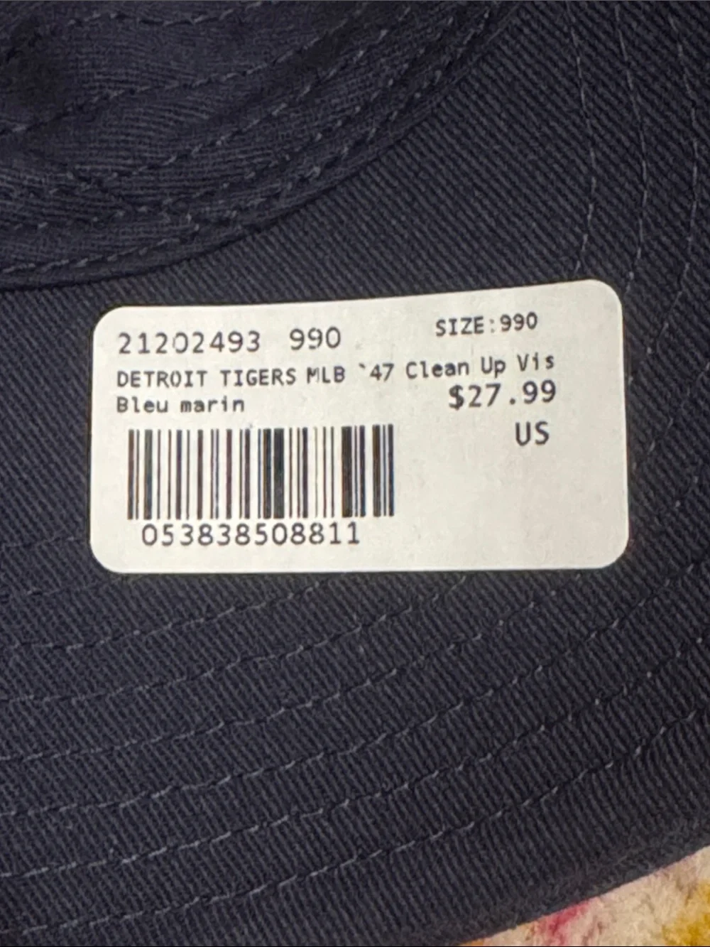 ’47 Navy Detroit Tigers Visor with White D Logo